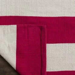 Tapis D'intérieur Moderne Tissé Plat, Collection Montauk, MTK712, En Rouge & Ivoire, 91 X 152 Cm Par SAFAVIEH - Rouge & Ivoire -Tapis et paillasson Soldes 53863166 4