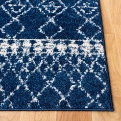 Tapis D'intérieur Bohème Chic Tissé à La Puissance, Collection Tulum, TUL229, En Bleu Marine & Ivoire, 160 X 229 Cm Par SAFAVIEH - Bleu Marine & Ivoire -Tapis et paillasson Soldes 53864035 3