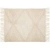 HOMEMAISON Tapis Frangé En Coton Et Lurex Cuivré Naturel 60 X 90 Cm - Naturel