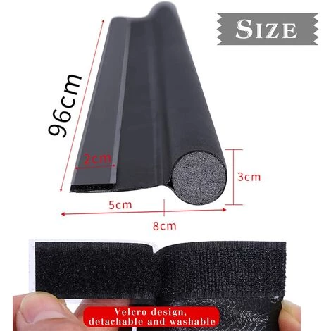 VERSAILLESFR 96cm Bas De Porte Unilatéral Avec Joint Auto-Adhésif Weather Stripping Door Seal Strip Boudin De Porte Stop Froid Protection Contre Les Courants D’air Et Le Bruit Noir ,Versailles 2 VERSAILLESFR 96cm Bas De Porte Unilatéral Avec Joint Auto-Adhésif Weather Stripping Door Seal Strip Boudin De Porte Stop Froid Protection Contre Les Courants D’air Et Le Bruit Noir ,Versailles – Image 2