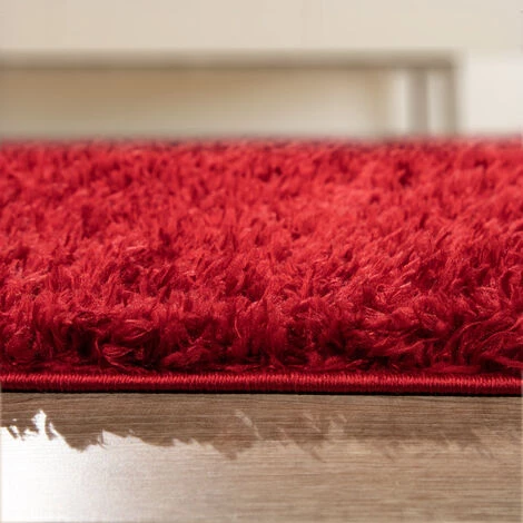 Paco Home Tapis Shaggy Tapis De Salon Poil Long Doux Moderne Motif Monochrome Rouge 80x150 Cm 4 Paco Home Tapis Shaggy Tapis De Salon Poil Long Doux Moderne Motif Monochrome Rouge 80x150 Cm – Image 4