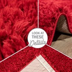Paco Home Tapis Shaggy Tapis De Salon Poil Long Doux Moderne Motif Monochrome Rouge 80x150 Cm 9 Paco Home Tapis Shaggy Tapis De Salon Poil Long Doux Moderne Motif Monochrome Rouge 80x150 Cm -Tapis et paillasson Soldes 53932040 5