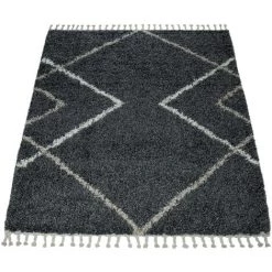 Paco Home Tapis Salon Gris Poils Longs Design Losanges Style Scandinave Shaggy À Franges 60x100 Cm 8 Paco Home Tapis Salon Gris Poils Longs Design Losanges Style Scandinave Shaggy À Franges 60x100 Cm -Tapis et paillasson Soldes 53932046 4