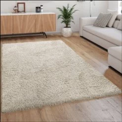 Paco Home Tapis À Poils Hauts, Tapis Flokati Douillet Moderne, Uni En Beige 60x100 Cm