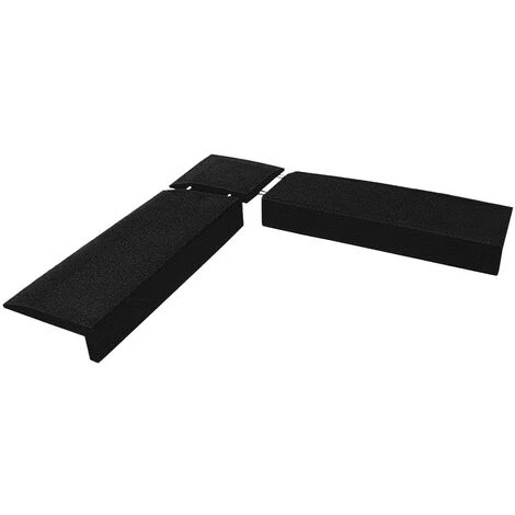 GRANUGREEN Pièce D'angle De Bordure En Caoutchouc Aires De Jeux / Bande Forme De L - 40 X 40 Cm - Noir 2 GRANUGREEN Pièce D'angle De Bordure En Caoutchouc Aires De Jeux / Bande Forme De L - 40 X 40 Cm - Noir – Image 2