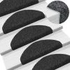 Hommoo Tapis Autoadhesifs De Marches 5 Pcs Noir 65x21x4 Cm Aiguillete