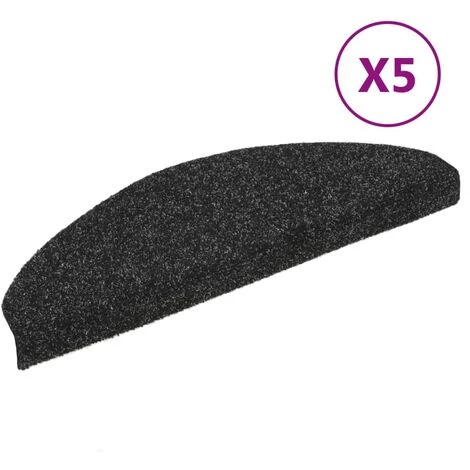 Hommoo Tapis Autoadhesifs De Marches 5 Pcs Noir 65x21x4 Cm Aiguillete 2 Hommoo Tapis Autoadhesifs De Marches 5 Pcs Noir 65x21x4 Cm Aiguillete – Image 2