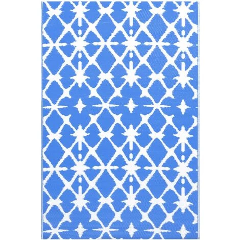 Hommoo Tapis D'exterieur Bleu Et Blanc 80x150 Cm PP 2 Hommoo Tapis D'exterieur Bleu Et Blanc 80x150 Cm PP – Image 2