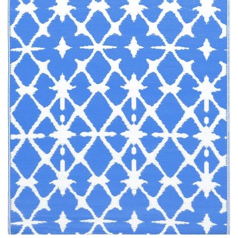 Hommoo Tapis D'exterieur Bleu Et Blanc 80x150 Cm PP 4 Hommoo Tapis D'exterieur Bleu Et Blanc 80x150 Cm PP – Image 4