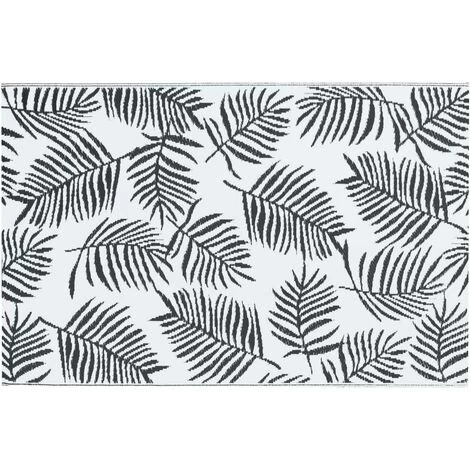 Hommoo Tapis D'exterieur Blanc Et Noir 80x150 Cm PP 5 Hommoo Tapis D'exterieur Blanc Et Noir 80x150 Cm PP – Image 5