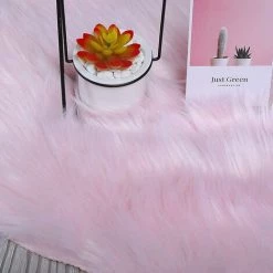 READCLY Tapis En Fausse Fourrure Carpette Moelleuse Chambre à Coucher, Salon, Crèche | Décoratif Coussin De Chaise Canapé Natte (Rose, 60x90cm) -Tapis et paillasson Soldes 54067432 5