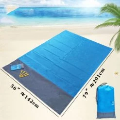 CADEAUX Tapis De Plage Anti Sable 200 * 140cm, Portable Imperméable Couverture De Pique Nique Pour Camping, Picnic, Voyage Ect Les Èvénements En Extérieur -Tapis et paillasson Soldes 54078582 4
