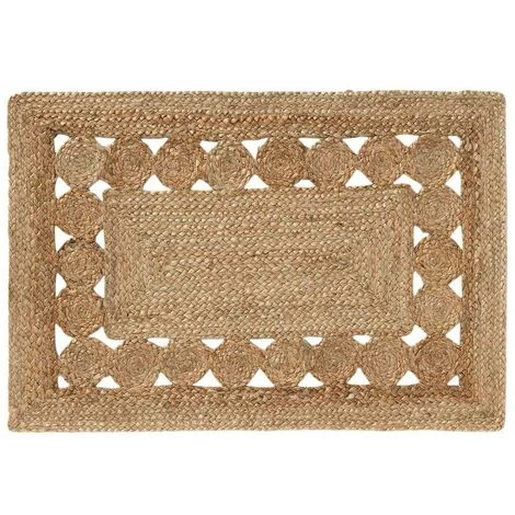 DOUCEUR D'INTÉRIEUR Tapis Rectangle 60x90 Cm Balita Jute Ajourée - Beige 1 DOUCEUR D'INTÉRIEUR Tapis Rectangle 60x90 Cm Balita Jute Ajourée - Beige