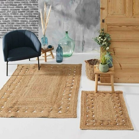 DOUCEUR D'INTÉRIEUR Tapis Rectangle 60x90 Cm Balita Jute Ajourée - Beige 3 DOUCEUR D'INTÉRIEUR Tapis Rectangle 60x90 Cm Balita Jute Ajourée - Beige – Image 3