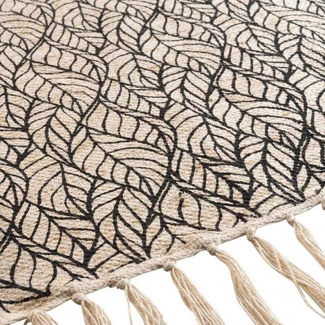 DOUCEUR D'INTÉRIEUR Tapis à Franges 60x90 Cm Kalinda Noir Coton Jute - Noir 2 DOUCEUR D'INTÉRIEUR Tapis à Franges 60x90 Cm Kalinda Noir Coton Jute - Noir – Image 2