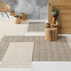 DOUCEUR D'INTÉRIEUR Tapis à Franges 60x90 Cm Kalinda Noir Coton Jute - Noir 5 DOUCEUR D'INTÉRIEUR Tapis à Franges 60x90 Cm Kalinda Noir Coton Jute - Noir -Tapis et paillasson Soldes 54135443 3