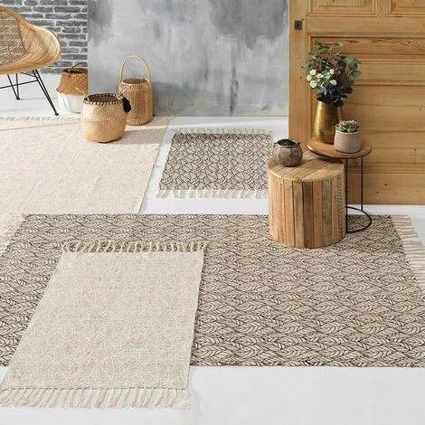 DOUCEUR D'INTÉRIEUR Tapis à Franges 60x90 Cm Kalinda Noir Coton Jute - Noir 3 DOUCEUR D'INTÉRIEUR Tapis à Franges 60x90 Cm Kalinda Noir Coton Jute - Noir – Image 3