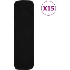VidaXL Tapis D'escalier Antidérapants 15pcs 75x20cm Noir Rectangulaire - Noir
