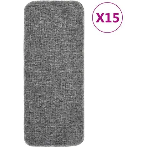 VidaXL Tapis D'escalier Antidérapants 15pcs 60x25cm Gris Rectangulaire - Gris 1 VidaXL Tapis D'escalier Antidérapants 15pcs 60x25cm Gris Rectangulaire - Gris