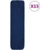 VidaXL Tapis D'escalier 15 Pcs 70x20 Cm Bleu Marine Rectangulaire - Bleu