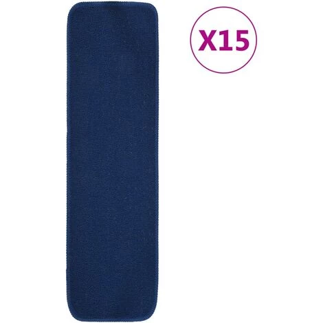 VidaXL Tapis D'escalier 15 Pcs 70x20 Cm Bleu Marine Rectangulaire - Bleu 1 VidaXL Tapis D'escalier 15 Pcs 70x20 Cm Bleu Marine Rectangulaire - Bleu