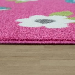 Paco Home Tapis Enfant Filles Chambre Enfant Tapis Jeux Poils Ras Papillons Rose 160x220 Cm -Tapis et paillasson Soldes 54171565 3