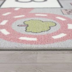 Paco Home Tapis Pour Enfant Chambre D'Enfant, Tapis De Jeu Motif Rues, Marelle, Rose 80x150 Cm -Tapis et paillasson Soldes 54334025 3