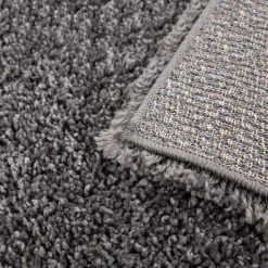 Paco Home Tapis Shaggy Tapis Salon Poils Longs Monochrome Moelleux Doux Moderne Anthracite 60x100 Cm -Tapis et paillasson Soldes 54375003 5