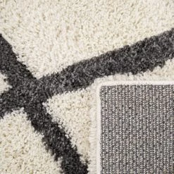 Paco Home Tapis Shaggy Tapis Salon Poils Longs Scandinave Motif Diamant Blanc Anthracite 60x100 Cm -Tapis et paillasson Soldes 54422400 5