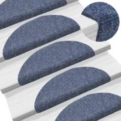 TRUE DEAL Tapis Autoadhésifs De Marches 10 Pcs Bleu 56x17x3 Cm Aiguilleté
