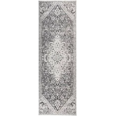 VidaXL Tapis à Tissage Plat D'extérieur 80x250 Cm Gris Clair - Gris 1 VidaXL Tapis à Tissage Plat D'extérieur 80x250 Cm Gris Clair - Gris