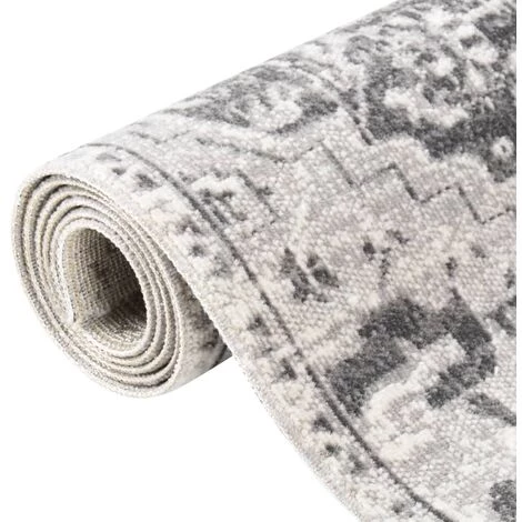 VidaXL Tapis à Tissage Plat D'extérieur 80x250 Cm Gris Clair - Gris 2 VidaXL Tapis à Tissage Plat D'extérieur 80x250 Cm Gris Clair - Gris – Image 2