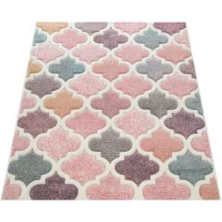 Paco Home Tapis D'Orient Rose Séjour Coloré Couleurs Pastel Design Marocain Poil Court 80x300 Cm 9 Paco Home Tapis D'Orient Rose Séjour Coloré Couleurs Pastel Design Marocain Poil Court 80x300 Cm -Tapis et paillasson Soldes 54817218 5