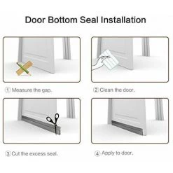 Boudin De Porte EXTSUD Isolant Calfeutrage De Bas De Porte En Souple Silicone Anti Froid Anti Souris Anti Cafard - Gris - 100cmx5cm -Tapis et paillasson Soldes 54910591 5