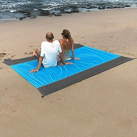 Tapis De Plage EXTSUD Couverture De Pique-Nique Imperméable 200 X 210 Cm Anti Sable Pliable Portable Avec 4 Piquets Lavable 5 Tapis De Plage EXTSUD Couverture De Pique-Nique Imperméable 200 X 210 Cm Anti Sable Pliable Portable Avec 4 Piquets Lavable – Image 5