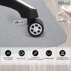 Yoleo Tapis Protège-Sol, Tapis Pour Chaise De Bureau, Protecteur De Sol Durs,Haute Résistance Aux Impacts, Antidérapant-Bleu (114_x_135_cm) -Tapis et paillasson Soldes 54917345 5