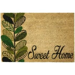 YESDEKO Paillasson Coco Vert 40x60cm Sweet Home