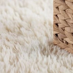 Paco Home Tapis De Salon Poil Long Shaggy Fausse Fourrure Pelucheux Pelucheux Crème Beige 80 Cm Rond -Tapis et paillasson Soldes 54991898 4
