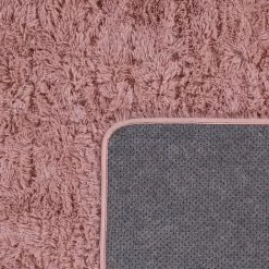 Paco Home Tapis De Salon Poil Long Shaggy Fausse Fourrure Pelucheux Uni Pelucheux Rose Marron Ø 120 Cm Rond -Tapis et paillasson Soldes 54991929 5