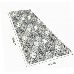 MINETGNON Tapis De Cuisine/Tapis De Couloir - Motif Carraux Fleur Blanc - Style Vintege - 45*120cm -Tapis et paillasson Soldes 55212043 5