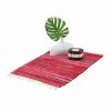 JARDIBRICODECO Tapis à Franges En Nuances De Rouge