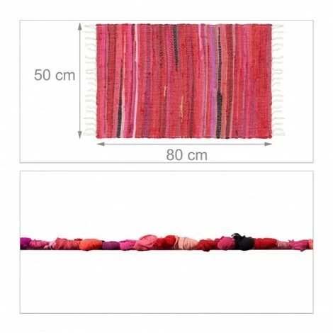 JARDIBRICODECO Tapis à Franges En Nuances De Rouge 4 JARDIBRICODECO Tapis à Franges En Nuances De Rouge – Image 4
