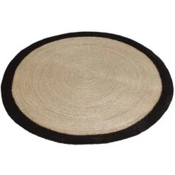AUBRY GASPARD Tapis Rond Jute Naturelle Avec Bords Noirs Diamètre 120cm Multicolore - Multicolore