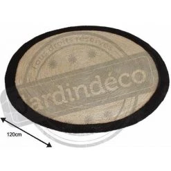 AUBRY GASPARD Tapis Rond Jute Naturelle Avec Bords Noirs Diamètre 120cm Multicolore - Multicolore -Tapis et paillasson Soldes 5532323 3