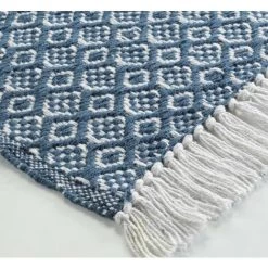 1001KDO POUR LA MAISON Tapis A Franges Pithaya Bleu -Tapis et paillasson Soldes 55498341 3