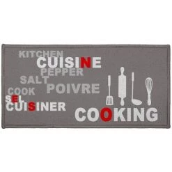 1001KDO POUR LA MAISON Tapis Multi-usage 50x120cm Sel Et Poivre