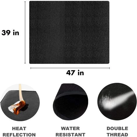 TINOR Tapis De Cheminée Anti Feu - Tapis Barbecue Sol - Tapis De Grill - Tapis Ignifuge Devant De Cheminee - Protecteur De Sol Pour Poêle, Cheminée, Barbecue Et Grill 100X120CM 3 TINOR Tapis De Cheminée Anti Feu - Tapis Barbecue Sol - Tapis De Grill - Tapis Ignifuge Devant De Cheminee - Protecteur De Sol Pour Poêle, Cheminée, Barbecue Et Grill 100X120CM – Image 3