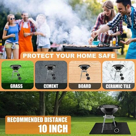 TINOR Tapis De Cheminée Anti Feu - Tapis Barbecue Sol - Tapis De Grill - Tapis Ignifuge Devant De Cheminee - Protecteur De Sol Pour Poêle, Cheminée, Barbecue Et Grill 100X120CM 4 TINOR Tapis De Cheminée Anti Feu - Tapis Barbecue Sol - Tapis De Grill - Tapis Ignifuge Devant De Cheminee - Protecteur De Sol Pour Poêle, Cheminée, Barbecue Et Grill 100X120CM – Image 4