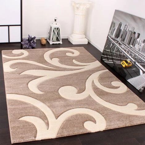 Paco Home Tapis De Créateur Aux Contours Découpés Moderne En Beige Crème 200x290 Cm 2 Paco Home Tapis De Créateur Aux Contours Découpés Moderne En Beige Crème 200x290 Cm – Image 2
