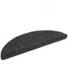 INLIFE Tapis D'escalier Auto-adhésif 15 Pcs 56x17x3 Cm Gris Foncé